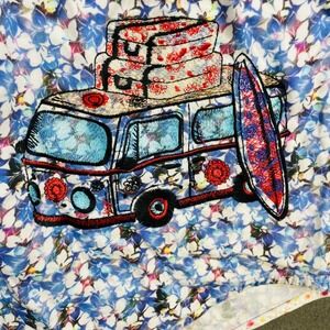 Robert Graham La Jolla VW Bus Artwear M Men's Floral Graphic Car Print Flip Cuff